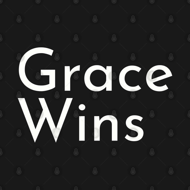 Grace Wins | Christian Design | Typography White by 4salvation