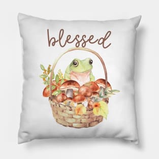 blessed harvest frog Pillow