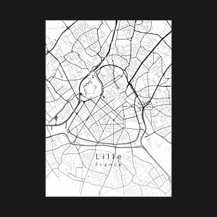 Lille France City Map T-Shirt