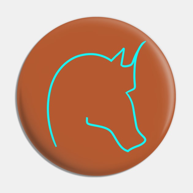 Aqua Horsehead Pin by VazMas Design