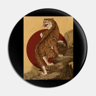 Japanese Tiger Ukiyo-e Style Pin