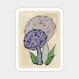 Purple Abstract Mushroom, Classy And Cool Magnet