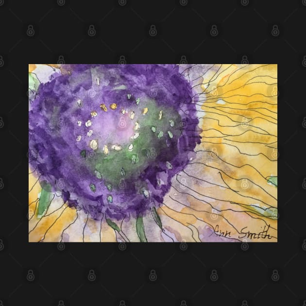 Purple and Yellow Flower up Close by designs-by-ann