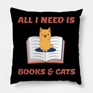 Cats and books Pillow