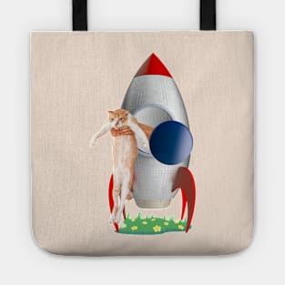 Cats Not Allowed In Rocket (Orange Kitty) Tote