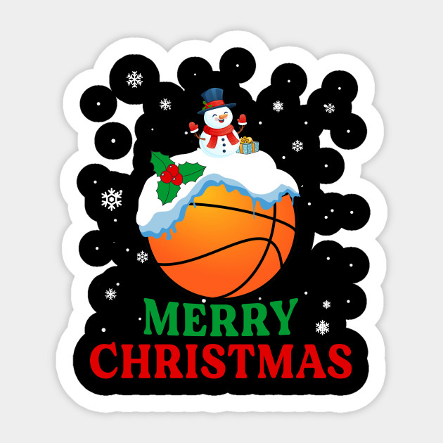 Merry Christmas Basketball Xmas Gift Basketball Sticker