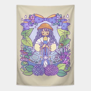 Rainy girl Tapestry