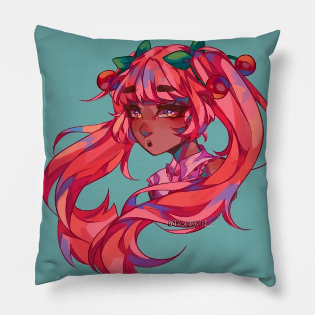 Cherry Miku Pillow by Kaliuyn__