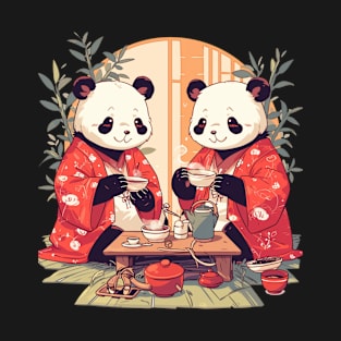 Panda Japanese Tea Ceremony - Panda Bear Japanese T-Shirt