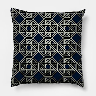 Geometric white figures repetion pattern set collage Pillow