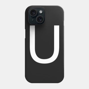 Helvetica U in white Phone Case