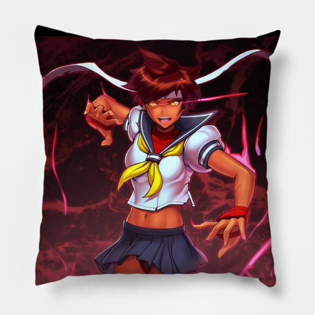 Dark Sakura Pillow by hybridmink