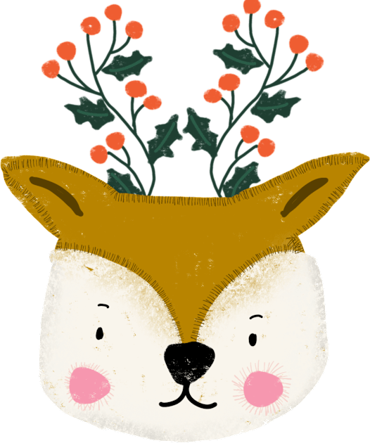 Cute Santa deer Kids T-Shirt by bruxamagica