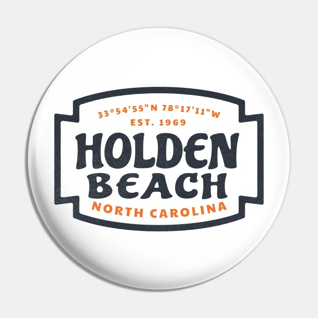 Holden Beach, NC Summer Vacation Beach Trip Badge Pin by Contentarama