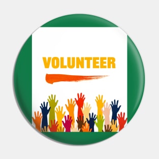 Volunteer Graphic Tee Pin