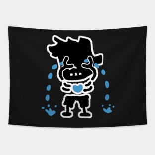 Crying Zombie Boy Tapestry