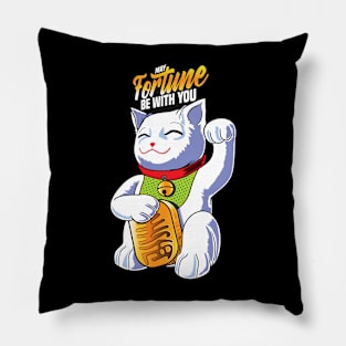 Fortune Cat May Fortune be with you Pillow