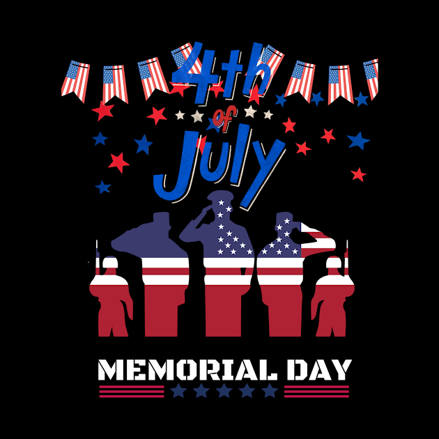 4 th of july t-shirt by Funnysart