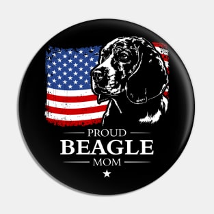 Proud Beagle Mom American Flag patriotic dog Pin