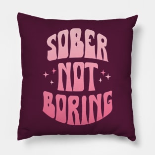 Sober Not Boring Pink Gradient Pillow