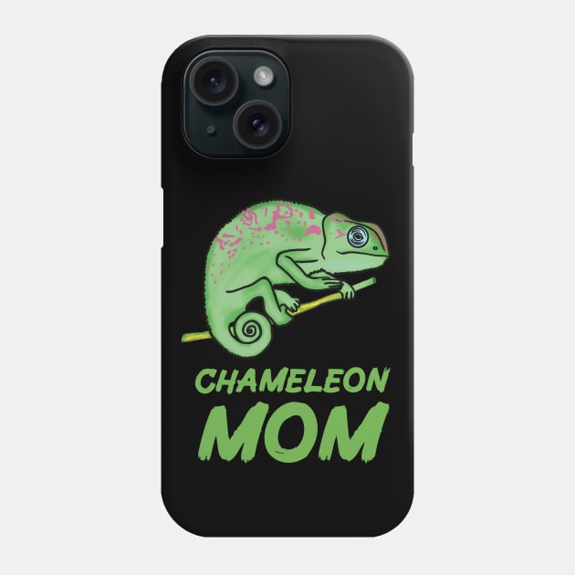 Green Chameleon Mom for Chameleon Lovers Phone Case by Mochi Merch