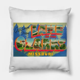 Greetings from Lake of the Ozarks, Missouri - Vintage Large Letter Postcard Pillow
