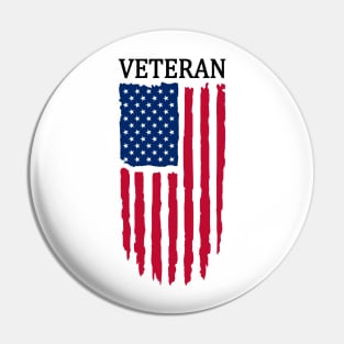 Veteran distressed Flag Pin