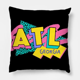 Atlanta, Georgia Retro 90s Logo Pillow