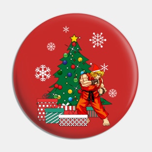 Ken Masters Around The Christmas Tree Street Fighter Pin