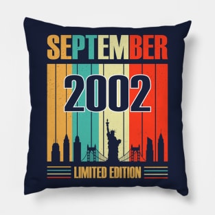 18th Birthday Gift September 2002 vintage New York City 18 Years Old Pillow