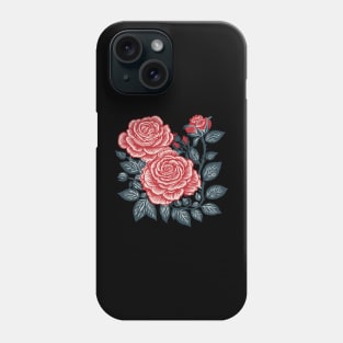 Red Roses Blockprint Design Phone Case