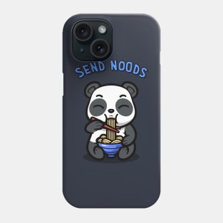 Kawaii Panda Eating Ramen Send Noods Funny Kawaii Panda Blue Phone Case