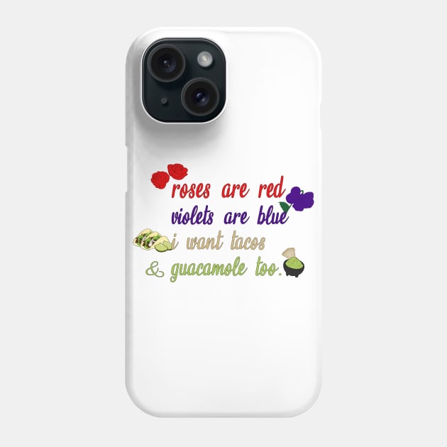 Tacos and Guacamole Phone Case by Feisty Designs 