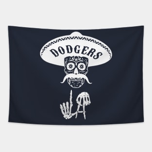 Los Angeles Baseball Sugar Skull Tapestry