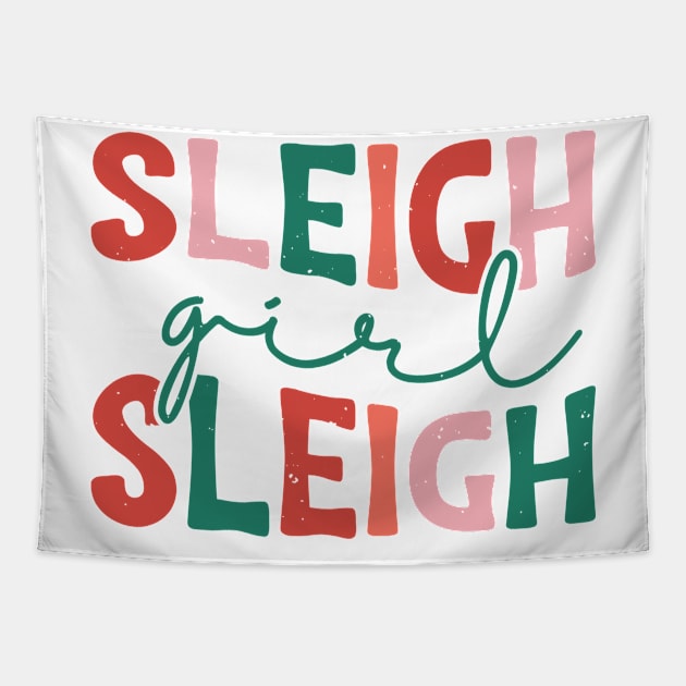 Sleigh Girl Sleigh Tapestry by MZeeDesigns