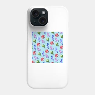 Inazuma Flowers Print (blue) Phone Case