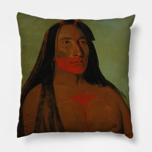 Mah-to-toh-pa, Four Bears, Second Chief in Mourning by George Catlin Pillow