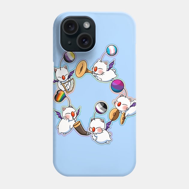 Pride-Mogs - FF114 moogles to support pride (rainbow, asexual, bisexual, trans, non-binary) Phone Case by SamInJapan