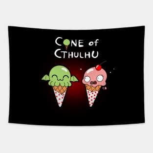 Funny Cute Cthulhu Kawaii Ice Cream Cartoon Tapestry