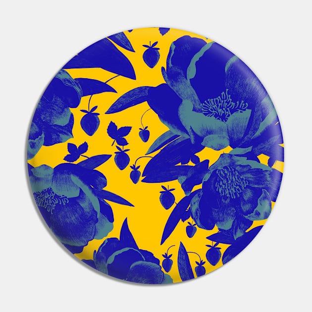 Monochrome blue florals Pin by Flyingrabbit