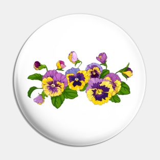 Bouquet of pansies, violets Pin