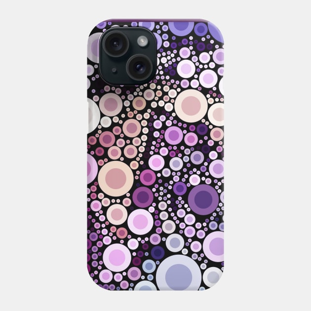 1980s preppy funky retro geometric pattern lilac purple circle Phone Case by Tina