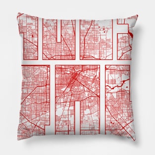 Houston, Texas, USA City Map Typography - Oriental Pillow