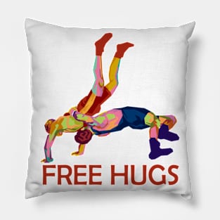 wrestling free hugs Pillow