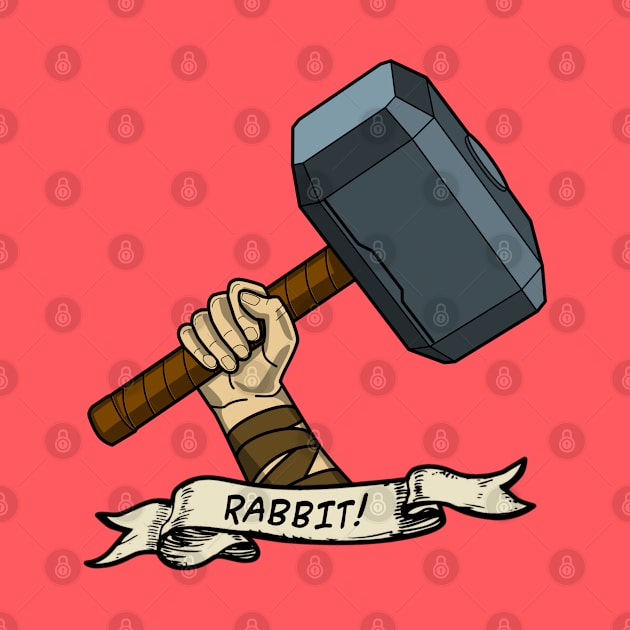 Thor Hammer RABBIT tattoo by EightUnder