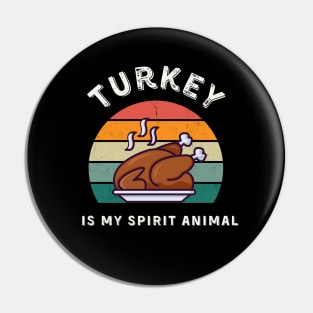 Funny Retro Turkey Thanksgiving Pin