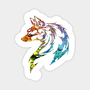 Trippy Tribal Wolf/Fox Magnet