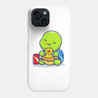 Cute Turtle Eating Pizza With Soda Phone Case