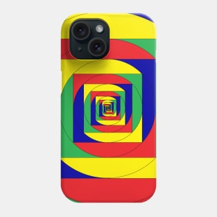 rainbow colored spiral, plus green Phone Case