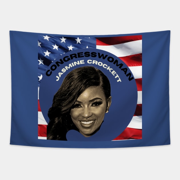 Congresswoman Jasmine Crockett Tapestry by H.E.R.  World 